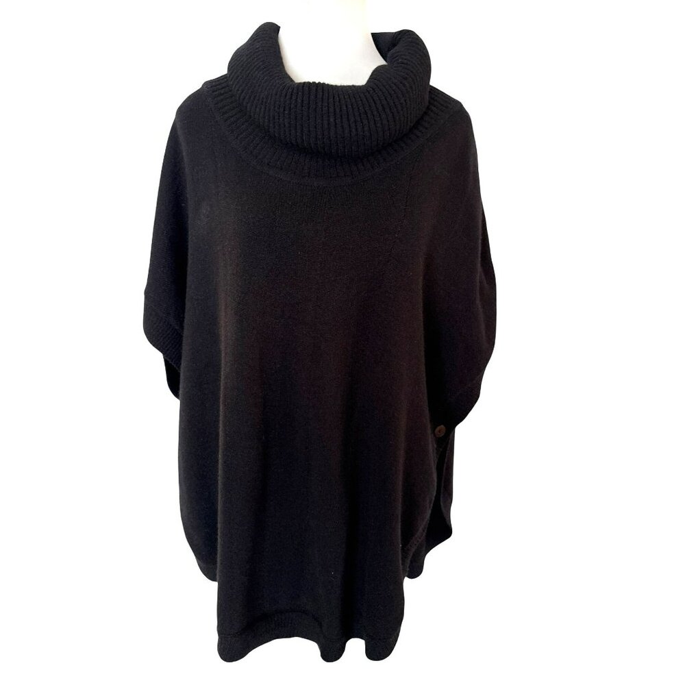 NWT Sisters Black Cowl Neck Poncho Sweater Size XXL